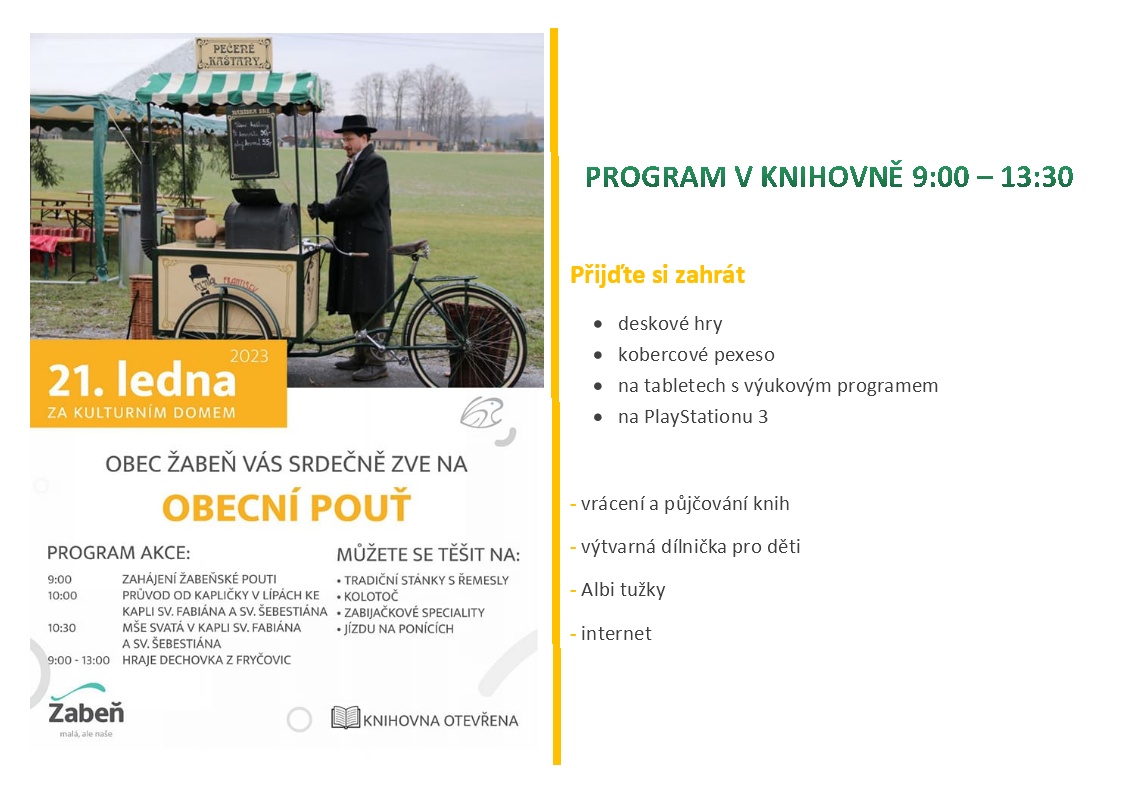 Program k žabeňské pouti 2023